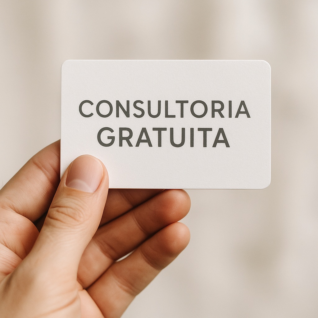 Mão segurando um cartão escrito 