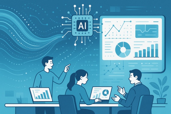 Inteligência Artificial no Marketing Digitl
Uma animação conceitual que mostra como a inteligência artificial está transformando o marketing digital: fluxos de dados fluidos, algoritmos de IA analisando o comportamento do usuário, painéis dinâmicos ajustando campanhas em tempo real e profissionais de marketing interagindo com sistemas inteligentes em um ambiente de trabalho moderno e orientado a dados. Estilo visual futurista, educativo e limpo.